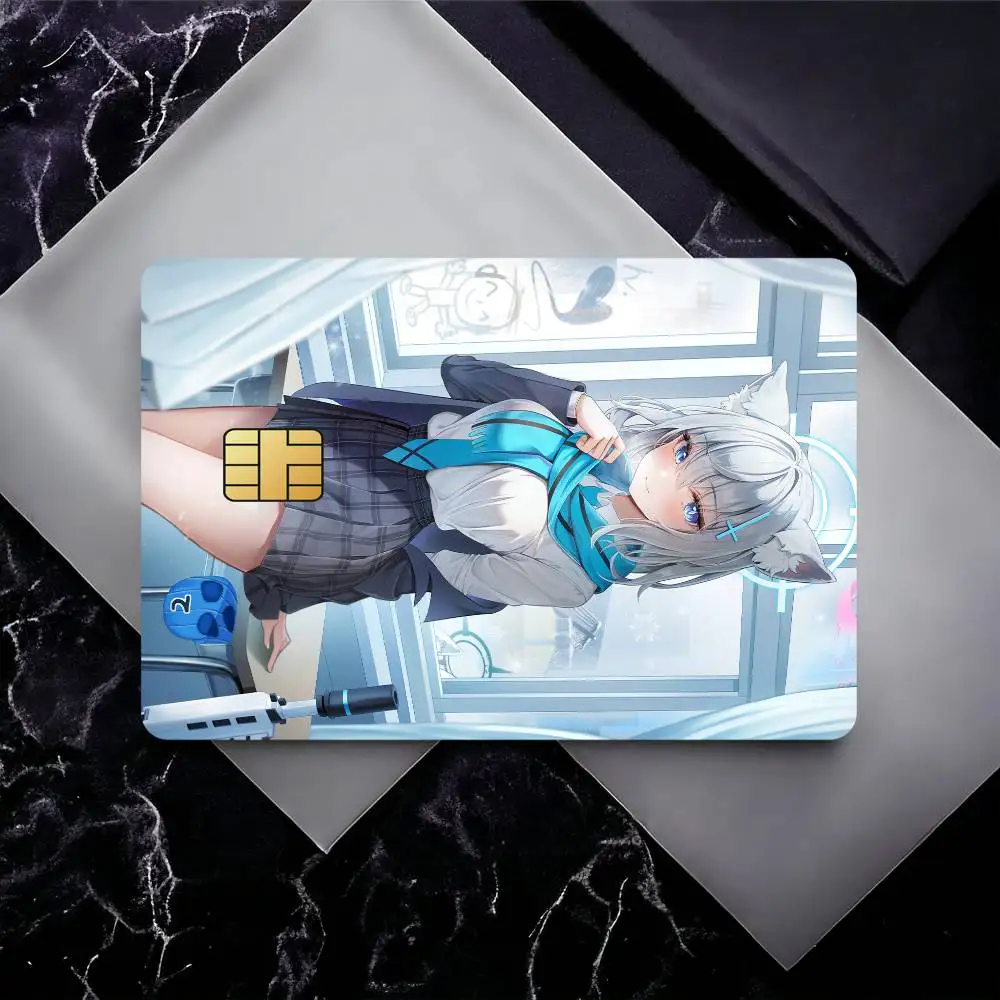 Blue Archive Sunaookami Shiroko Credit Card Skin Stickers for Bank Card Bus Metro Card Sticker Waterproof Gift