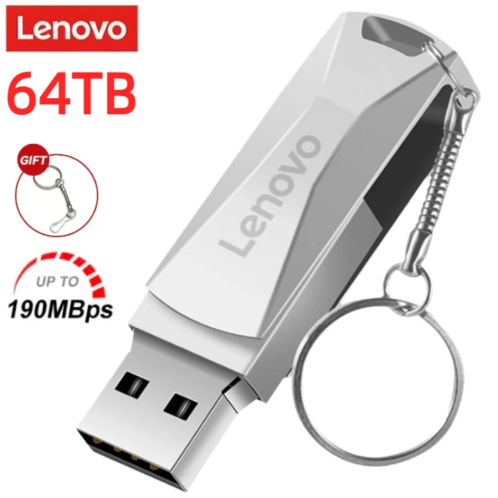 

Lenovo 16TB 64TB USB Flash Drives USB 3.0 Metal Flash Drive Type-C High Speed Pendrive Waterproof Portable USB Memory For Table