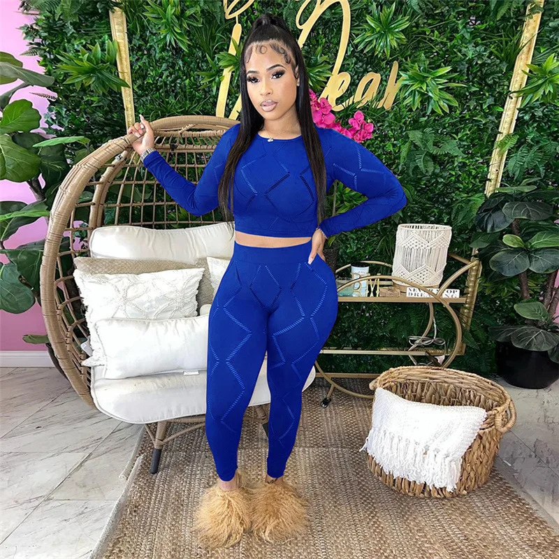 2024 Women Tracksuit Seamless Yoga Set Workout Sportswear Gym Clothing Fitness Crop Top High Waist Leggings Sports Suits image 5