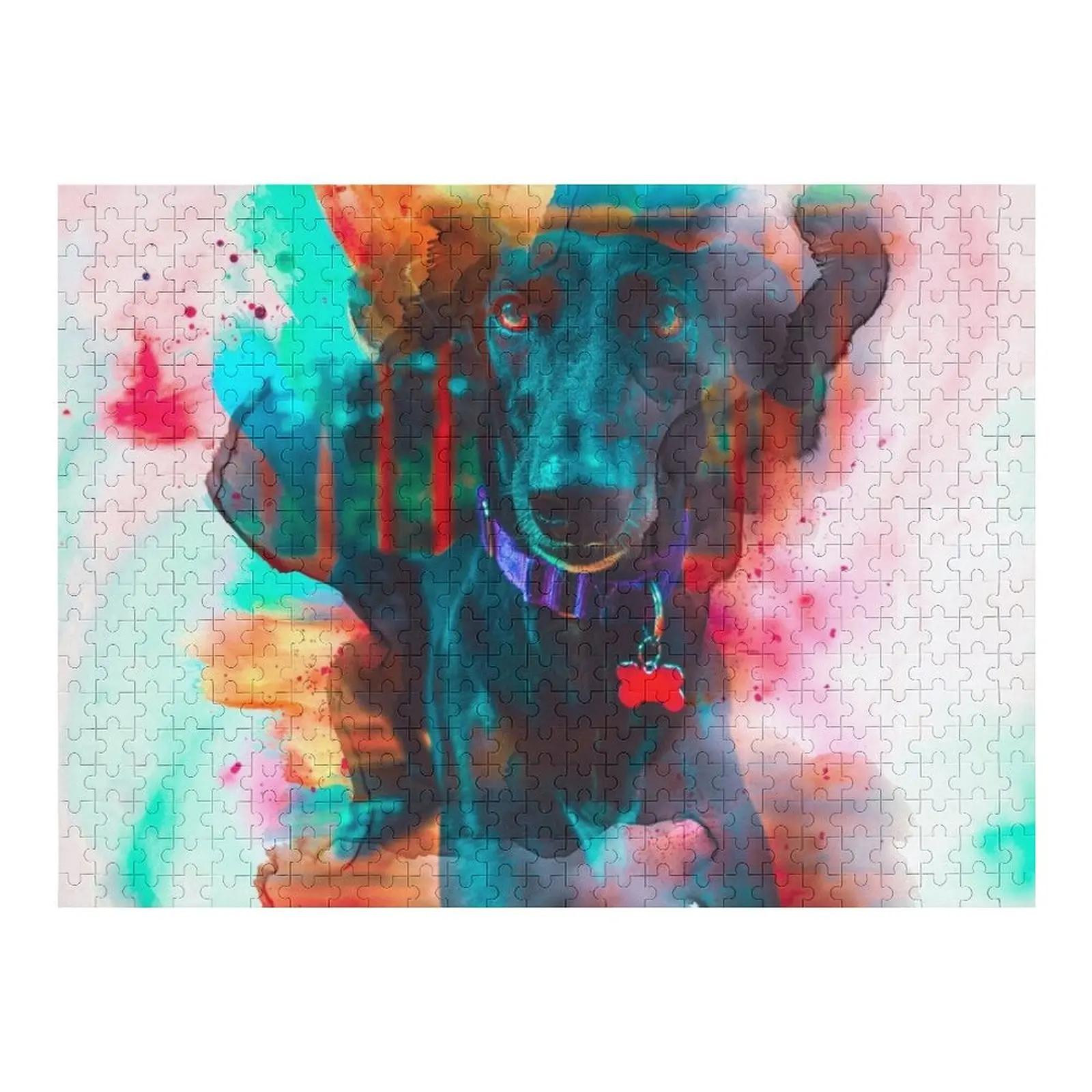 

Уиппет живопись иллюстрация головоломка на заказ с фото персонализированные игрушки головоломка