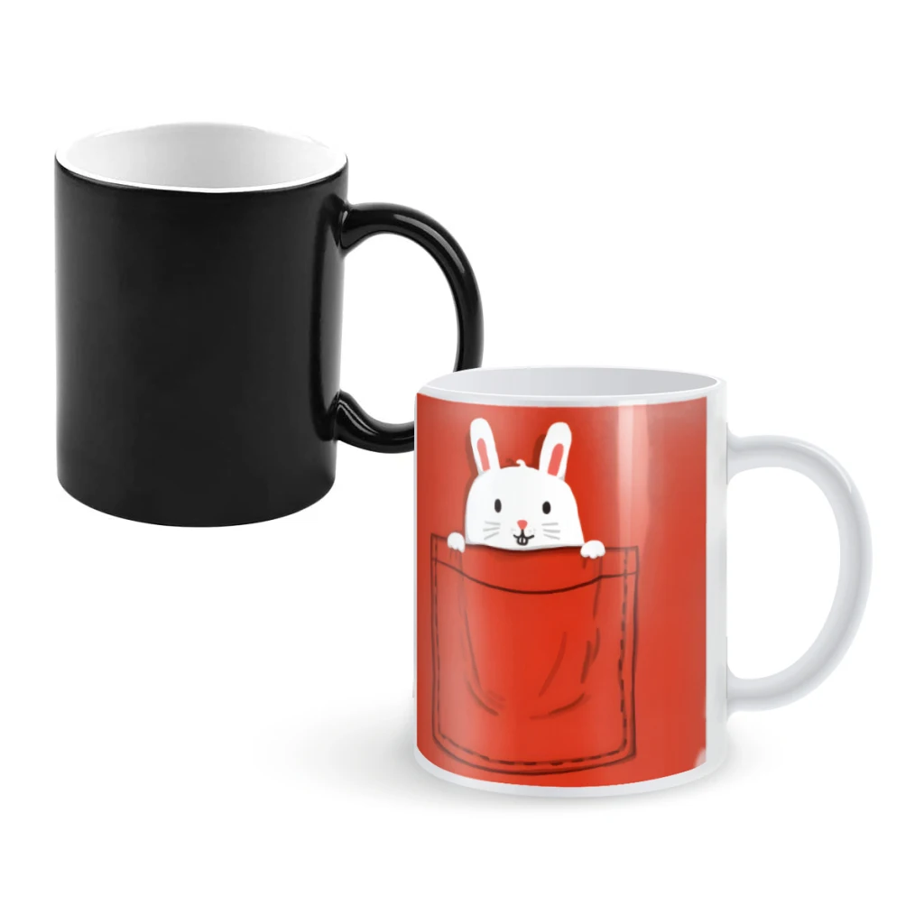 

Pocket pet bunnyCoffee Mugs And Mug Creative Color Change Tea Cup Ceramic Milk Cups Novelty Gifts