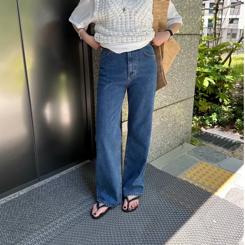 

Ретро-джинсы американского стиля, белые, с эффектом потертости, свободного прямого кроя, широкие штанины, с высокой талией, повседневные длинные брюки для женщин, синие, 100% хлопок