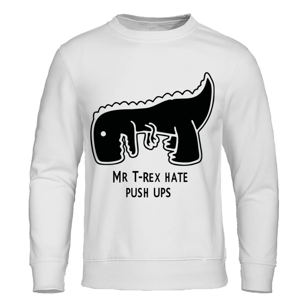 

Mr T-Rex Hate Push Ups Cartoon Pattern Mens Clothes Loose Pullover Hoodie Casual Loose Sweatshirt Cartoons Crewneck Male Hoody