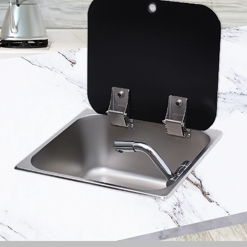 

RV Sink RV Accessories with Glass Cover Wash Basin Wash Basin GR-23150B RV Parts & Accessories