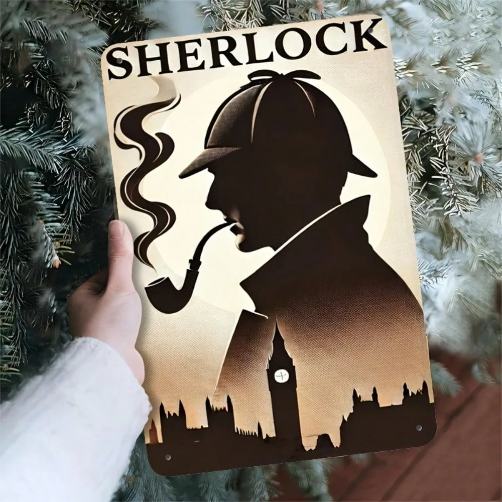 

Sherlock Metal Wall Decor Sign Vintage Iron Plaque for Home Bar Cafe Indoor Outdoor