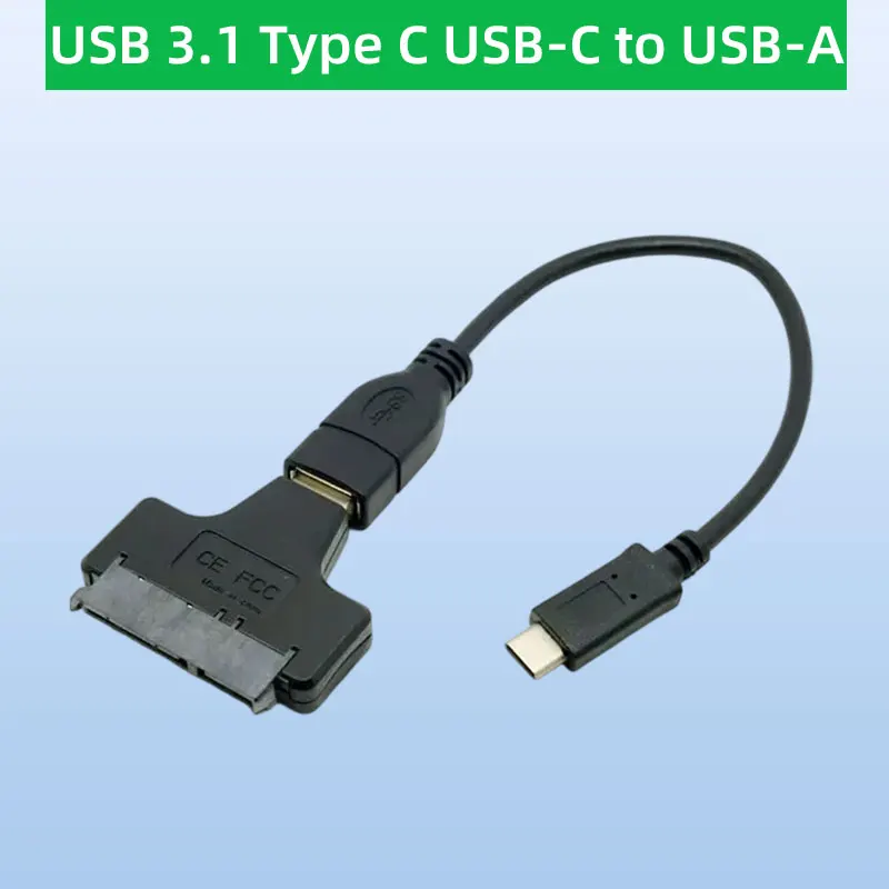 

USB 3.1 Type C USB-C to USB-A Female & USB 3.0 to SATA 22pin OTG Data Adapter Connector Cable for Macbook & Chromebook