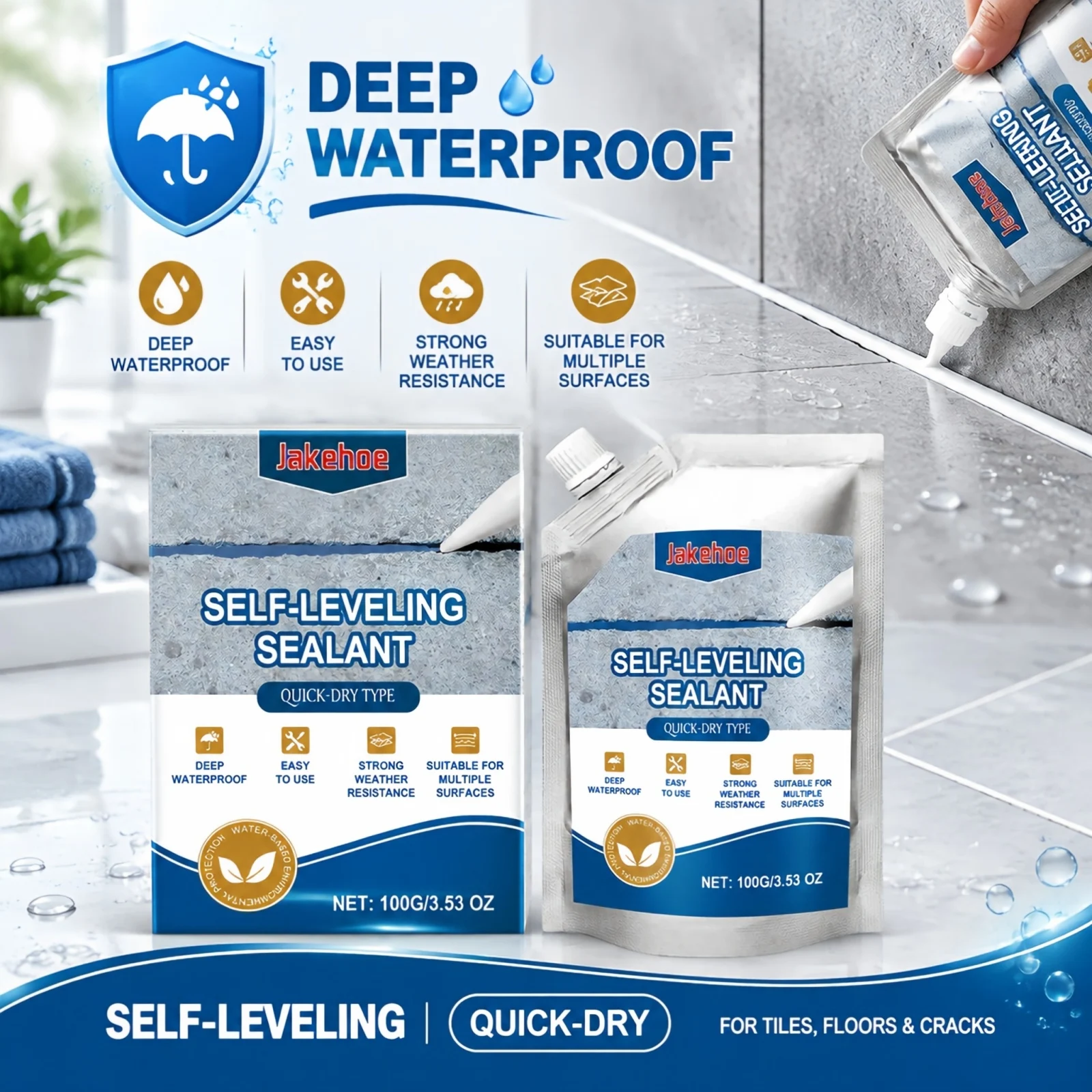 Concrete Crack Sealant 100g Prevent Water Infiltration Enhanced Stability for Roof Wall Tile Multi-Surface Sealing Repair Glue