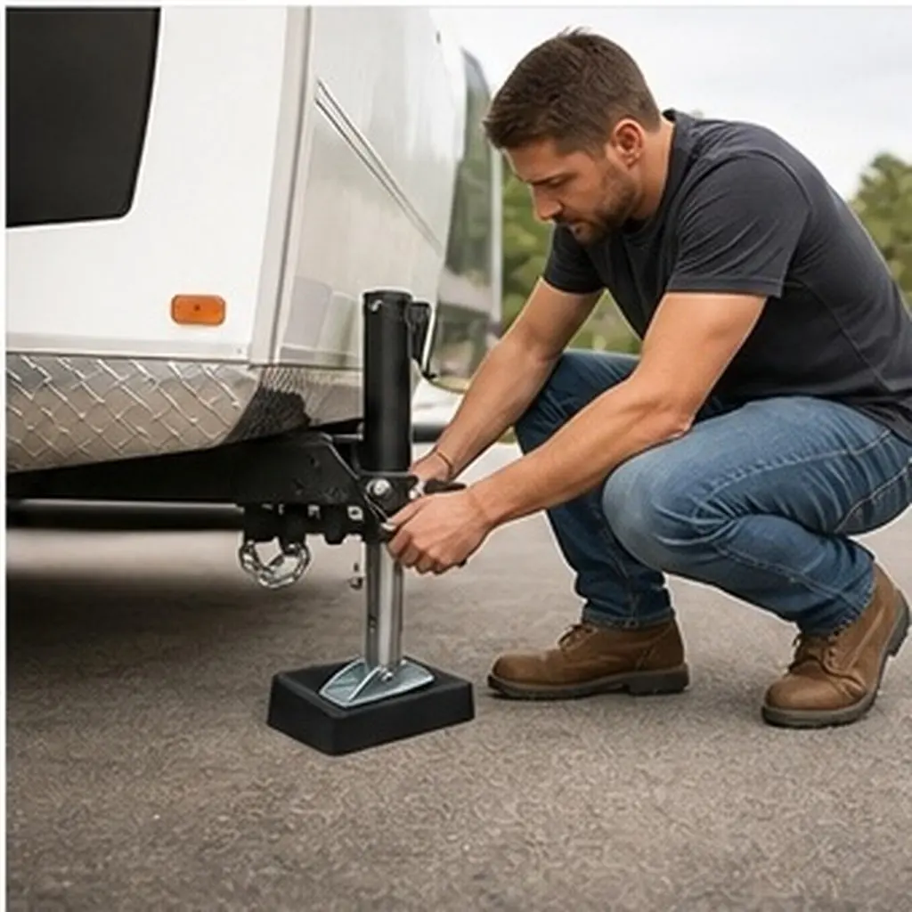 Trailer Jack Wheel Chock Heavy Duty Non-Slip Rubber Stabilizer for Garage Roadside Rv Trailer Jack Blocks Anti Slip Wheel