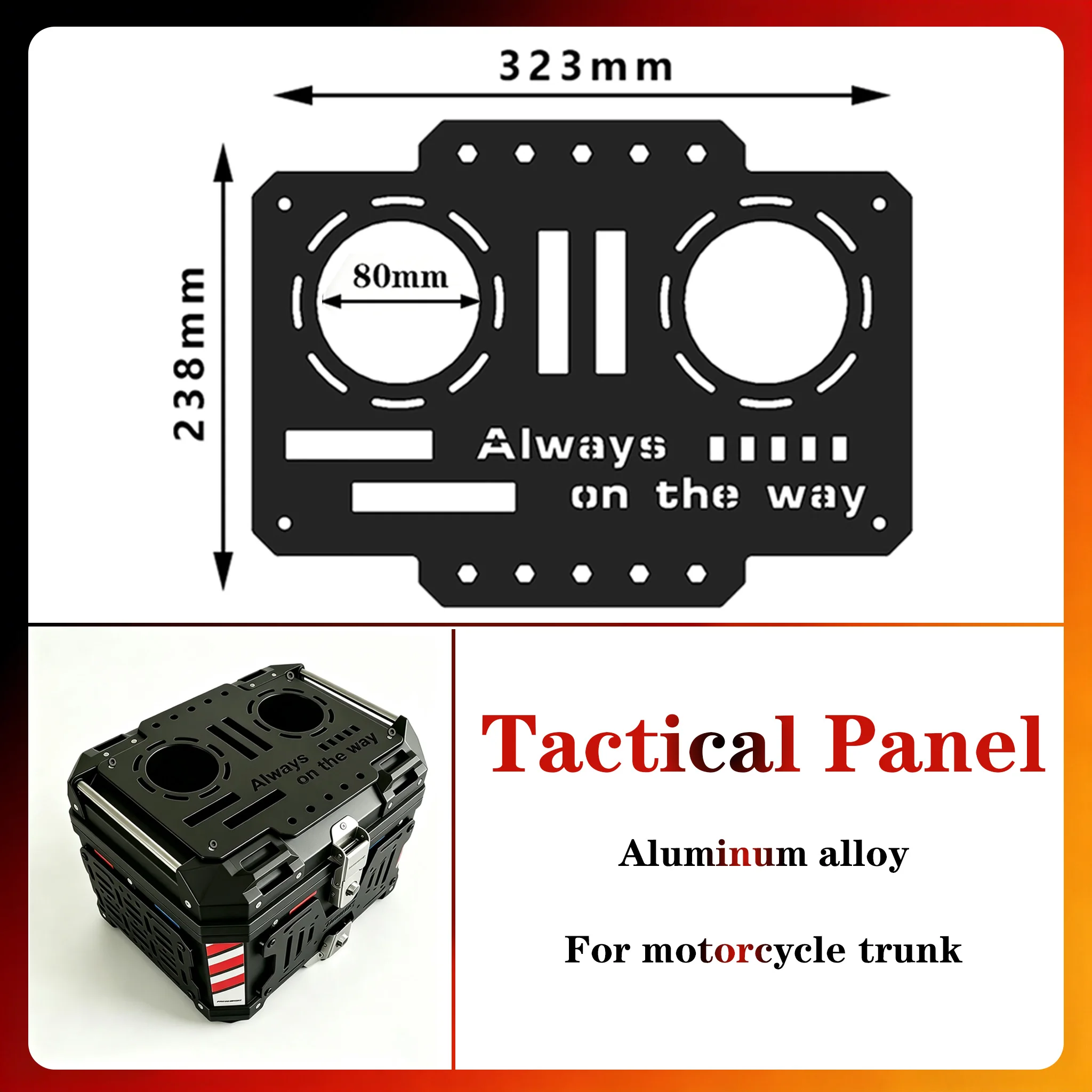 

1PCS Motorcycle Top Case Tactical Expansion Panel Quick-Mounting aluminum alloy Molle Panel Universal Modular Organizer Storage