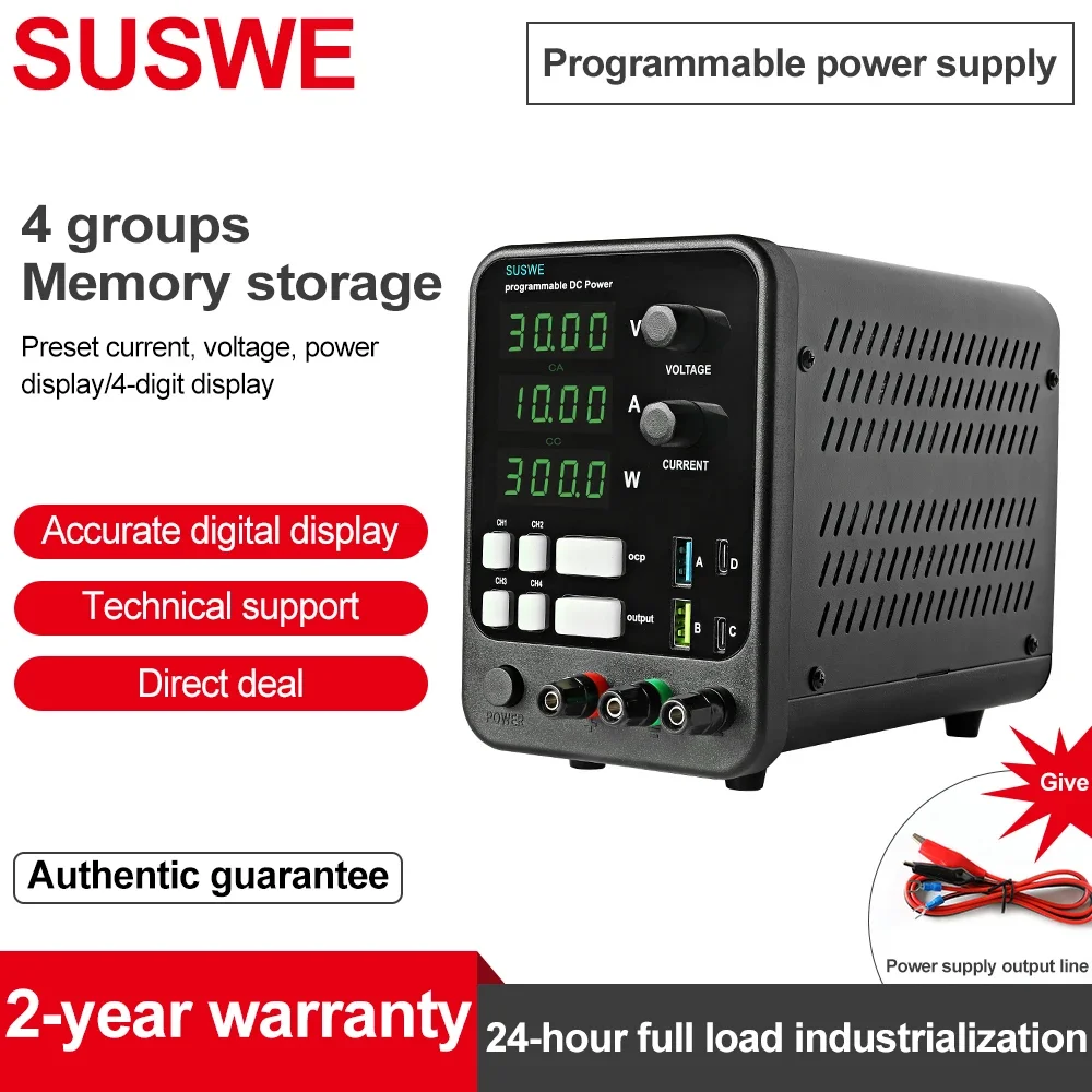 Imagem -03 - Suswe-fonte de Alimentação dc Programável Bancada de Manutenção de Laboratório Regulador de Corrente de Tensão ac 220v 110v 30v 60v 120v 5a 10a