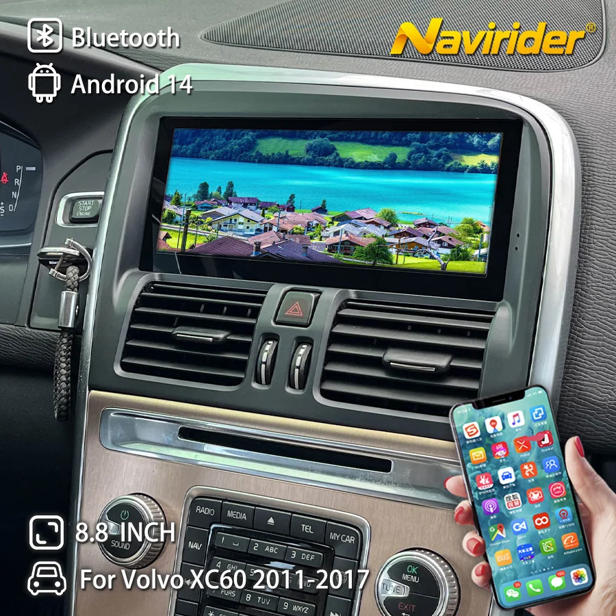 Wifi Bt Smart Screen For Volvo XC60 2011-2017 4G Carplay Head Unit Audio Gps Multimedia Video Player Touch Screen Android Auto
