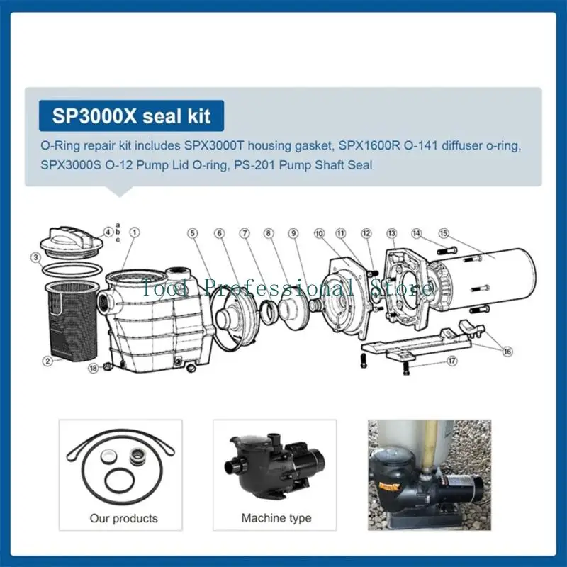 57QF استبدال مجموعة SEAL SPX1600Z2 لأداة حمام سباحة تجميع عمود حمام السباحة