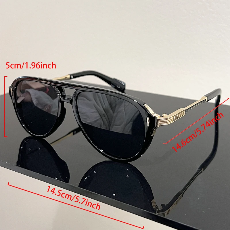 KAMMPT Übergroße Piloten-Sonnenbrille für Herren, Modische Outdoor-Freizeitbrille für Damen, 2026 Neu im Trendigen Markendesign, Reise-Sonnenbrille – Detail 3