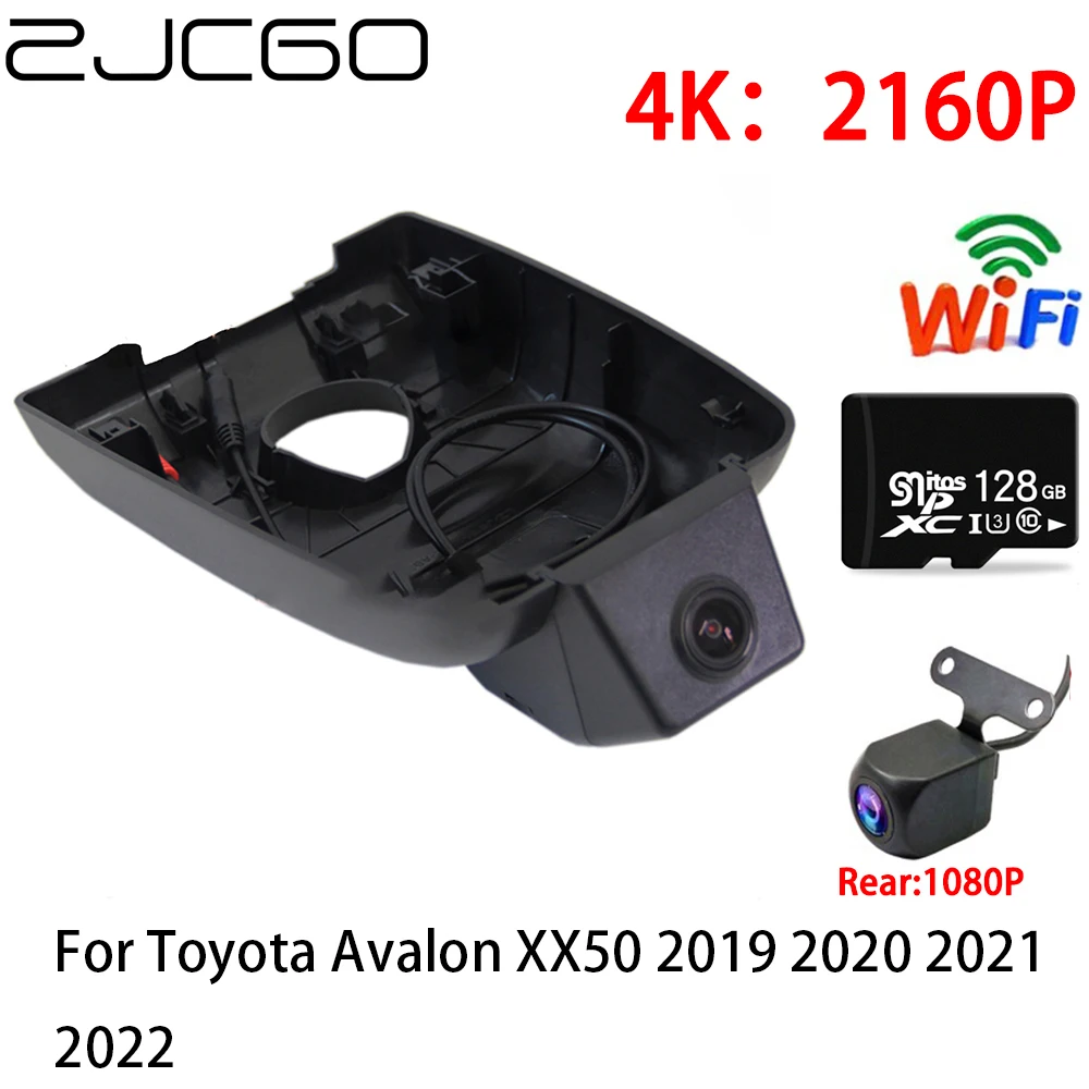 

ZJCGO 2K 4K Car DVR Dash Cam Wifi Front Rear Camera 2 Lens 24h parking for Toyota Avalon XX50 2019 2020 2021 2022