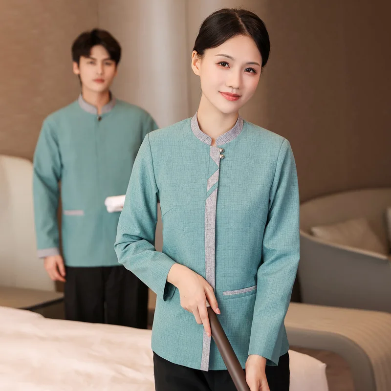 Long Sleeve Cleaning Uniform for Women Hotel Guest Room CleanerPAWorkwear for Property Management Ladies in Autumn and Winter