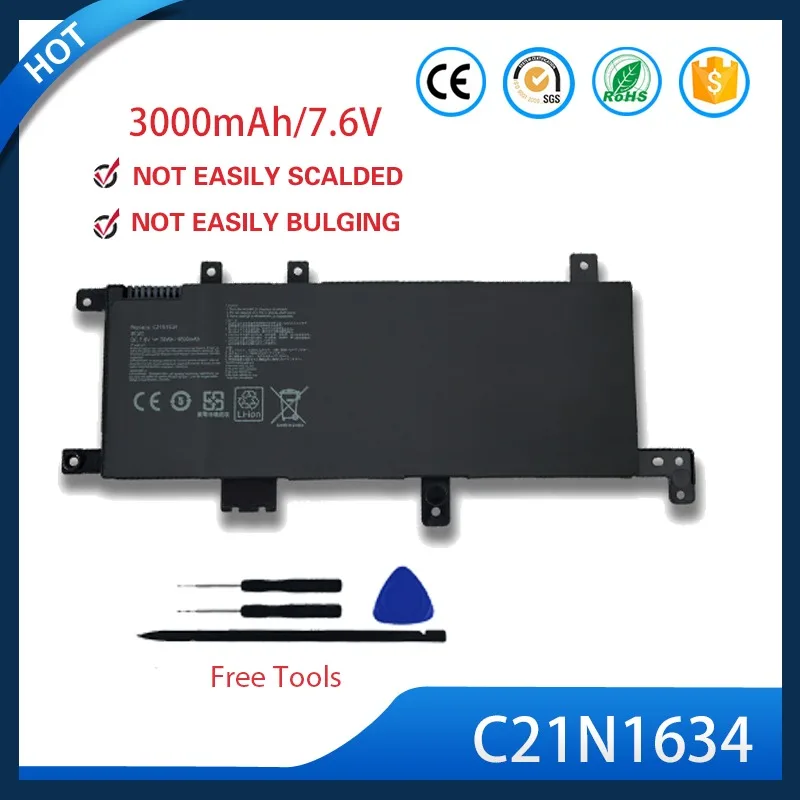 

C21N1634 Battery For ASUS VivoBook A580U A580B R542U R542UR FL8000U 7.6V 38Wh