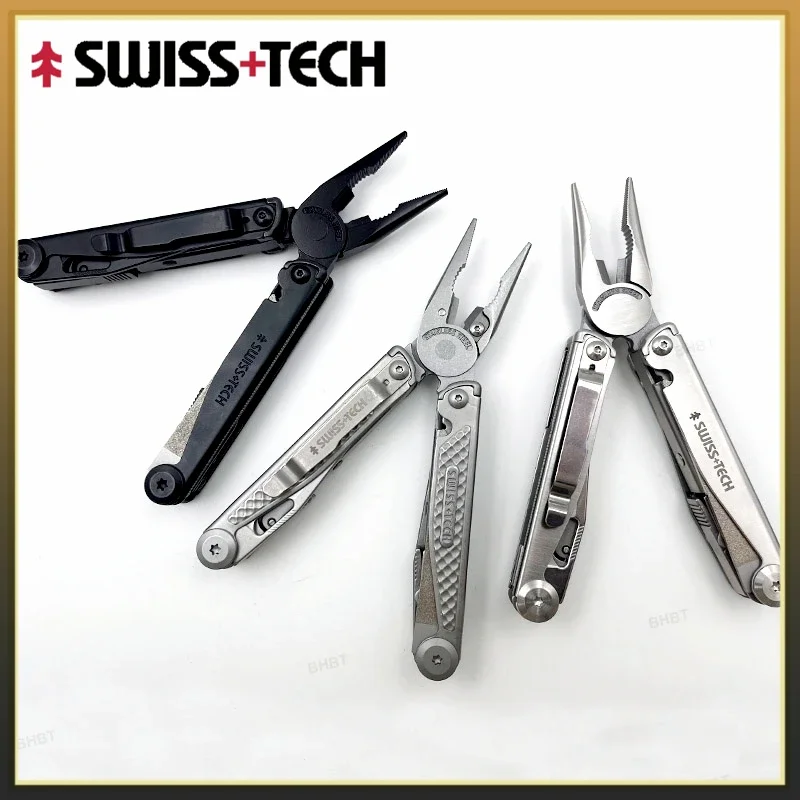 SWISS TECH 18 in 1 Multitool Pliers Folding Multi-functional Combination Tool Pocket Knife Portable EDC Outdoor Equipment