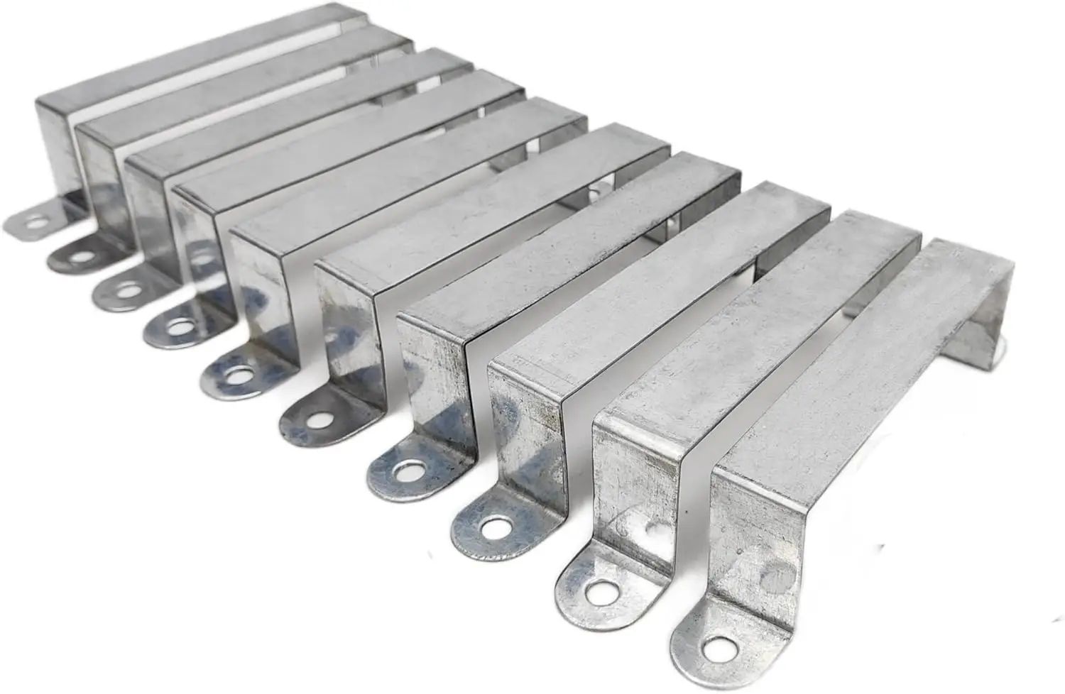 10 X Fence Post Security Brackets, Galvanised Steel Panel Brackets Suitable for Concrete or Wooden Posts, Fits 4” Posts Includes