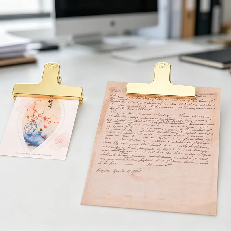 1 Stück Große Binderclips aus Metall, Faltbare Notizklammern, Briefklammern, Papierklammern, Bindeklammern, Sicherungsklammern für Bürobedarf – Detail 3
