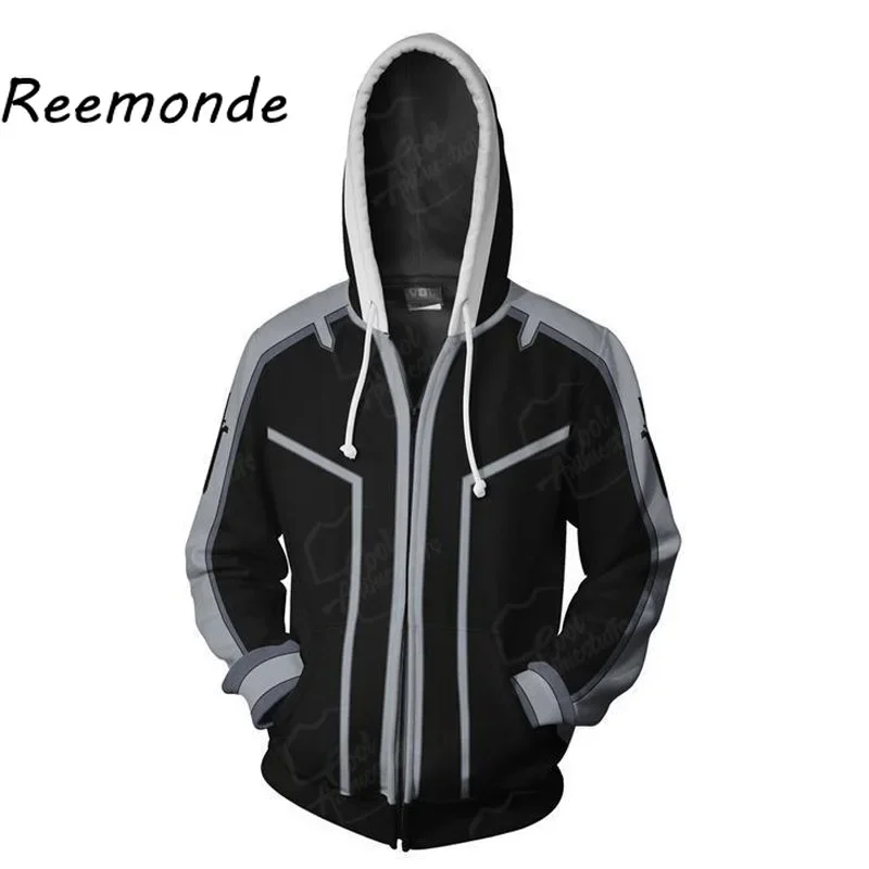 Anime Sword Art Online felpa con cappuccio felpa uomo donna giacca Sao Kirito kirijaya Kazuto Yuuki Asuna stampa cerniera cappotto amici amante