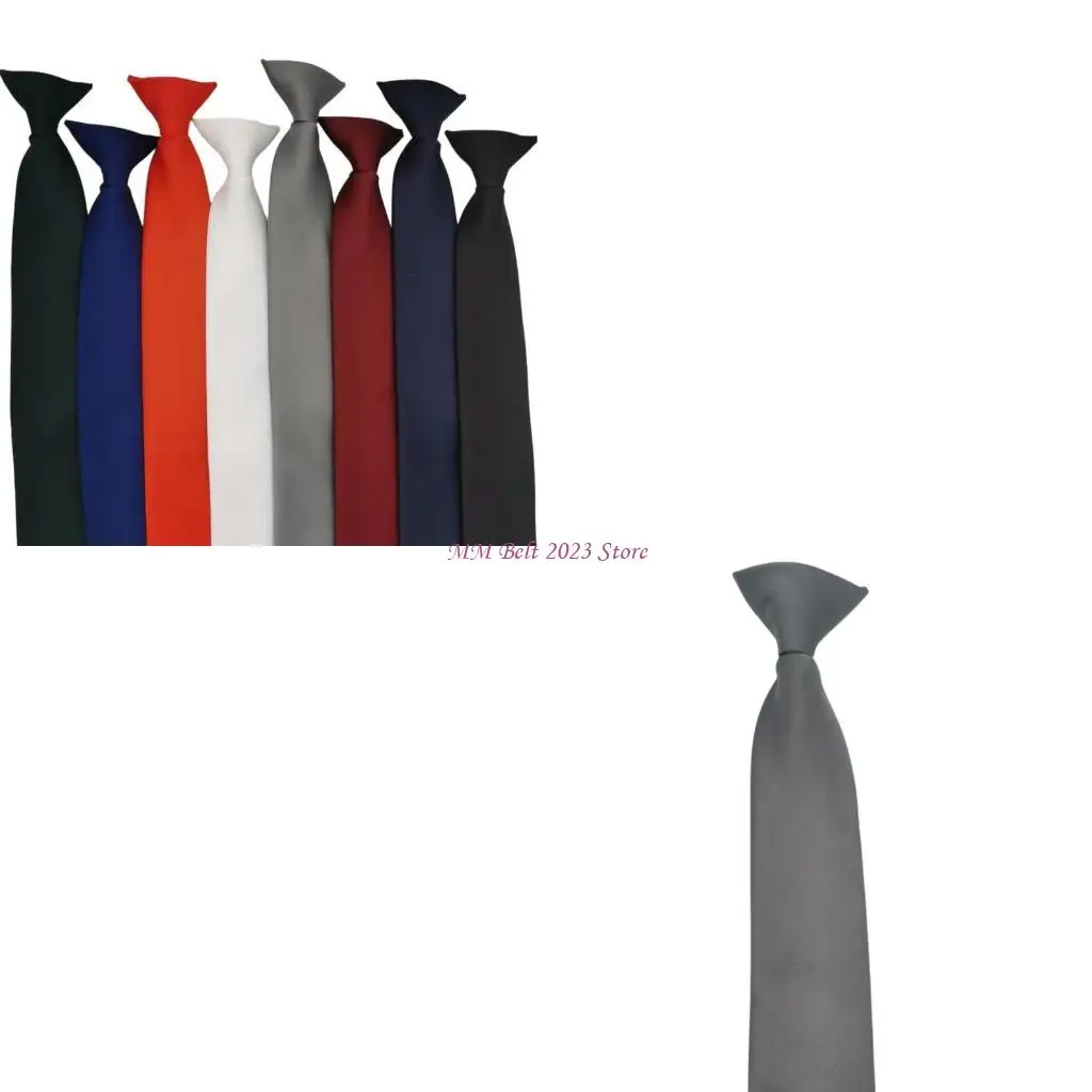 

49ME Многофункциональный однотонный галстук на шее с зажимом для повседневного ношения и особых мероприятий