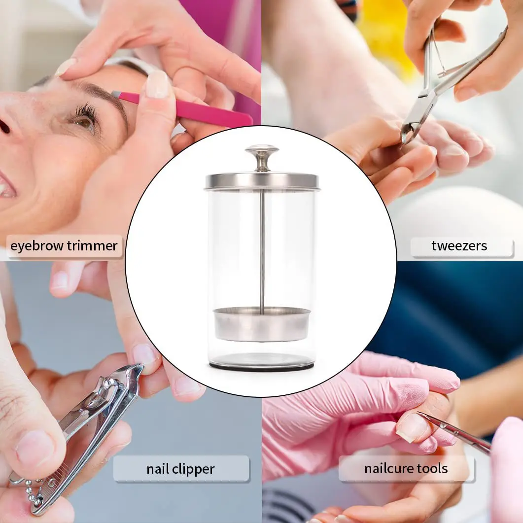 Barber Disinfectant Jar Comb Sterilization Tank Glass Disinfecting Canister Nail Tool Hairdresser Supplie Salon Sterilize Bottle