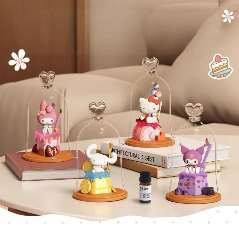 

Sanrio Cartoon Hello Kitty Dessert Collection Fragrance Decorations Kawaii Kuromi Cinnamoroll Office Desktop Decorations