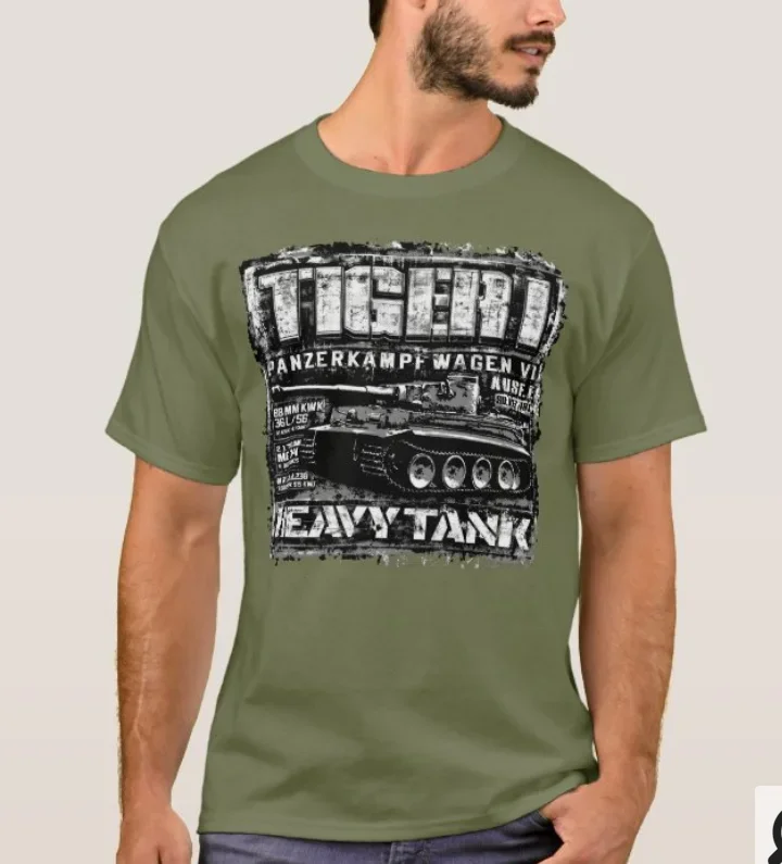 Wehrmacht Panzerkampfwagen VI Ausf. E Tiger I Tank T-Shirt 100% Cotton O-Neck Summer Short Sleeve Casual Mens T-shirt Size S-3XL