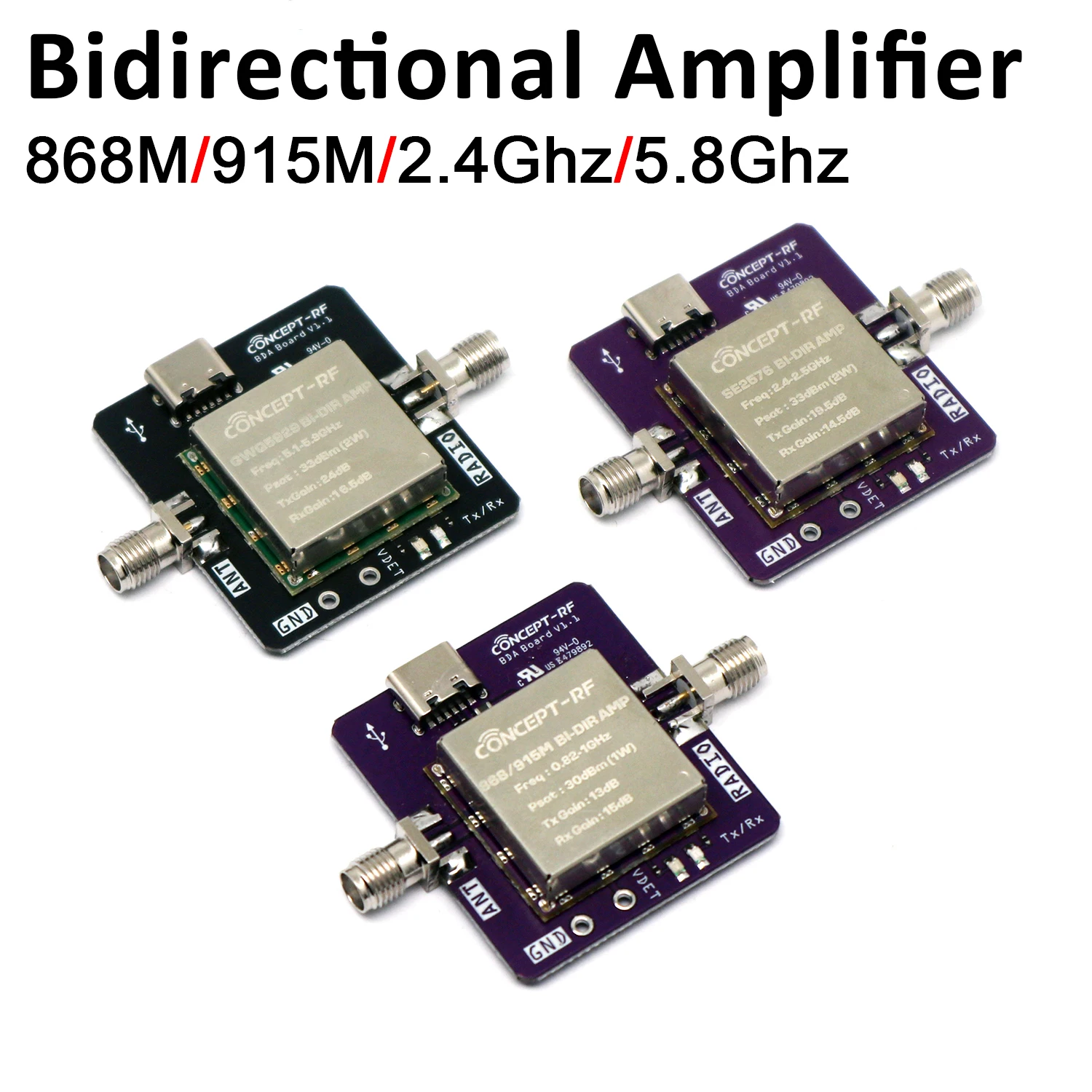 yZ[z868Mhz 915Mhz 2.4Ghz 5.8Ghz oAv 2W RF Mu[X^[ LORA wE}Ci[ UAV WiFi h[摜`p