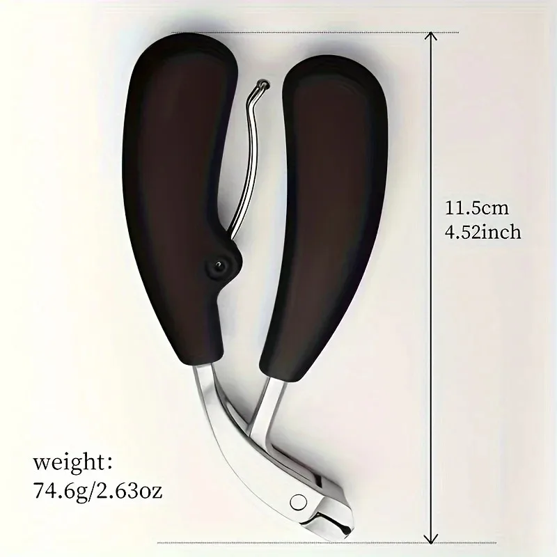 1pcs Modern Stainless Steel Fingernail Clippers with Concave Blade, Heavy-Duty Nail Clipper with Curved Design, Large Opening image 3