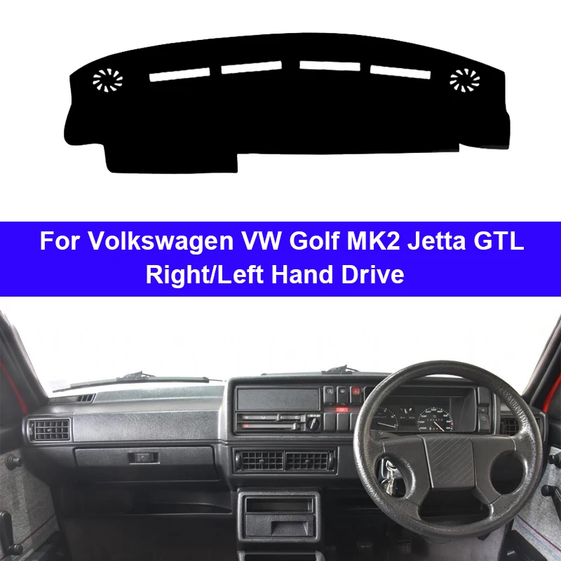 Car Dashboard Cover DashMat for Volkswagen VW Golf MK2 Jetta GTL Avoid Light Pad Accessories Anti-UV Case Carpet Car Accessories