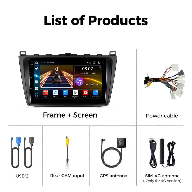 أندرويد 16 Carplay السيارات اللاسلكية لمازدا 6 II GH 2007 - 2012 راديو السيارة الوسائط المتعددة مشغل فيديو الملاحة ستيريو GPS 5G WIFI #6