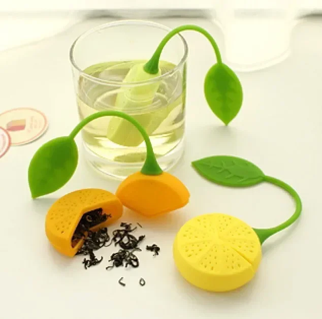 Tea Strainer Silicone Strawberry Lemon Design Loose Tea Leaf Strainer Bag Herbal Spice Infuser Filter Tools