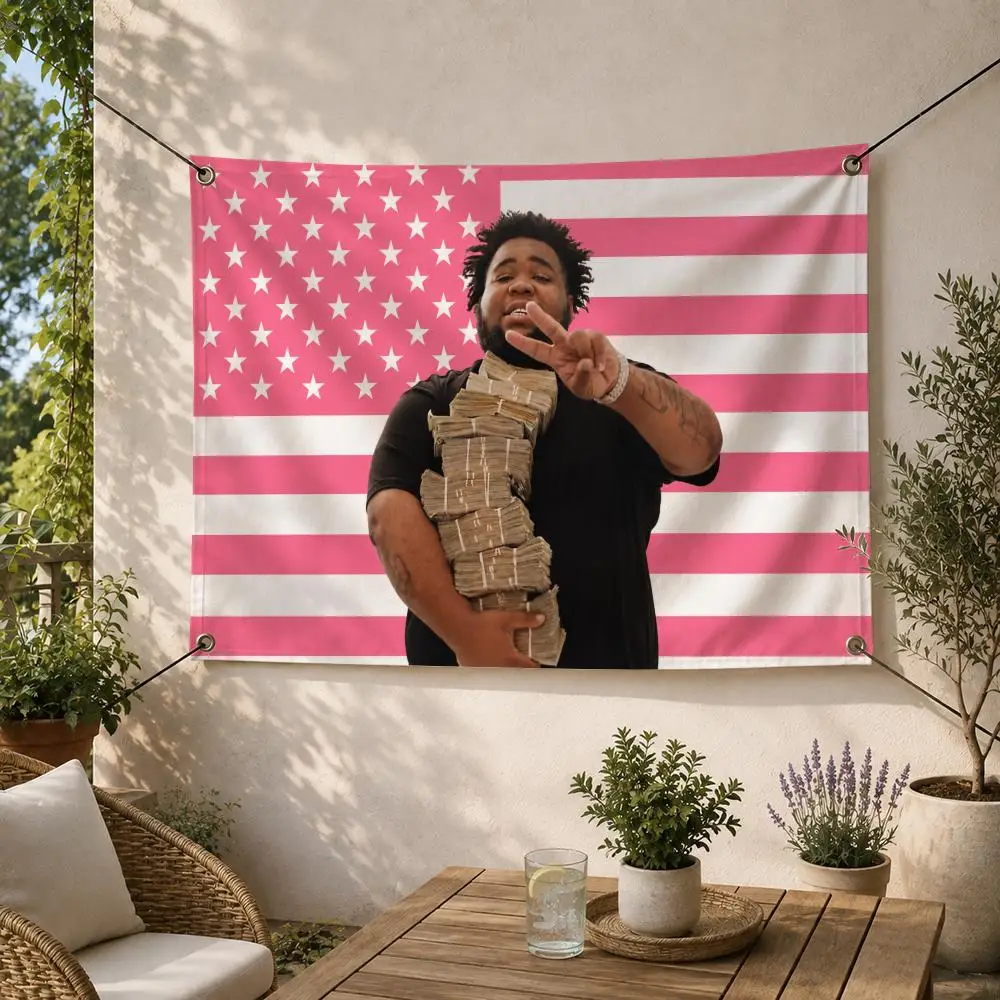 Emotional Rapper R-Rod Wave Flags Decorative Flag Banner for Outdoor Garden Yard Camping Party Home Wall Hanging Decor