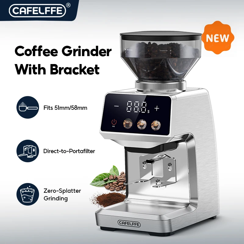 Moedor de Café Elétrico CafeLffe com 35 Níveis para Espresso, Café Americano e Pour Over, com Compartimento Visual para Grãos