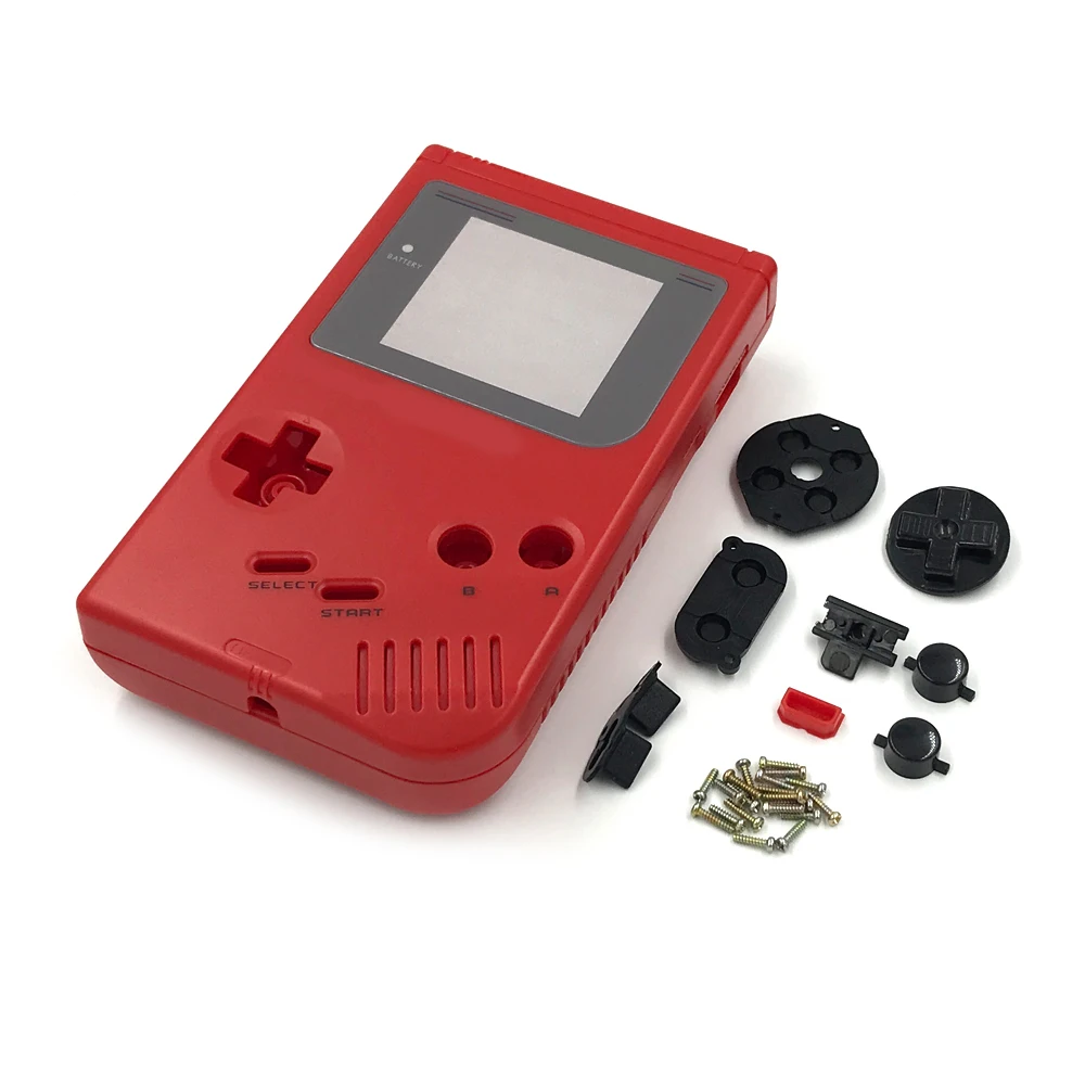 Komplettes Gehäuse für GameBoy Classic GB DMG Konsole mit Knopfschrauben, Gummipads und Ersatzteilen
