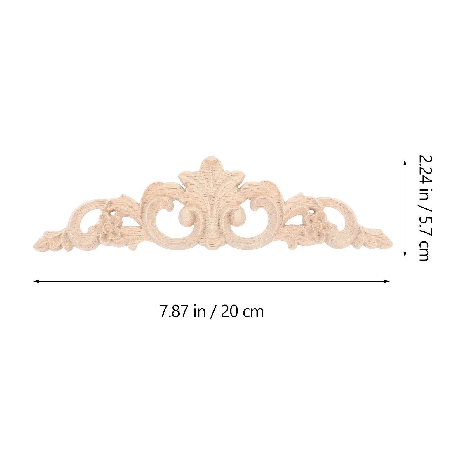 6 Pcs Furniture Decals Scrapbook Stickers Wooden Flower Unpainted Applique Frames Decorative Carved Onlay