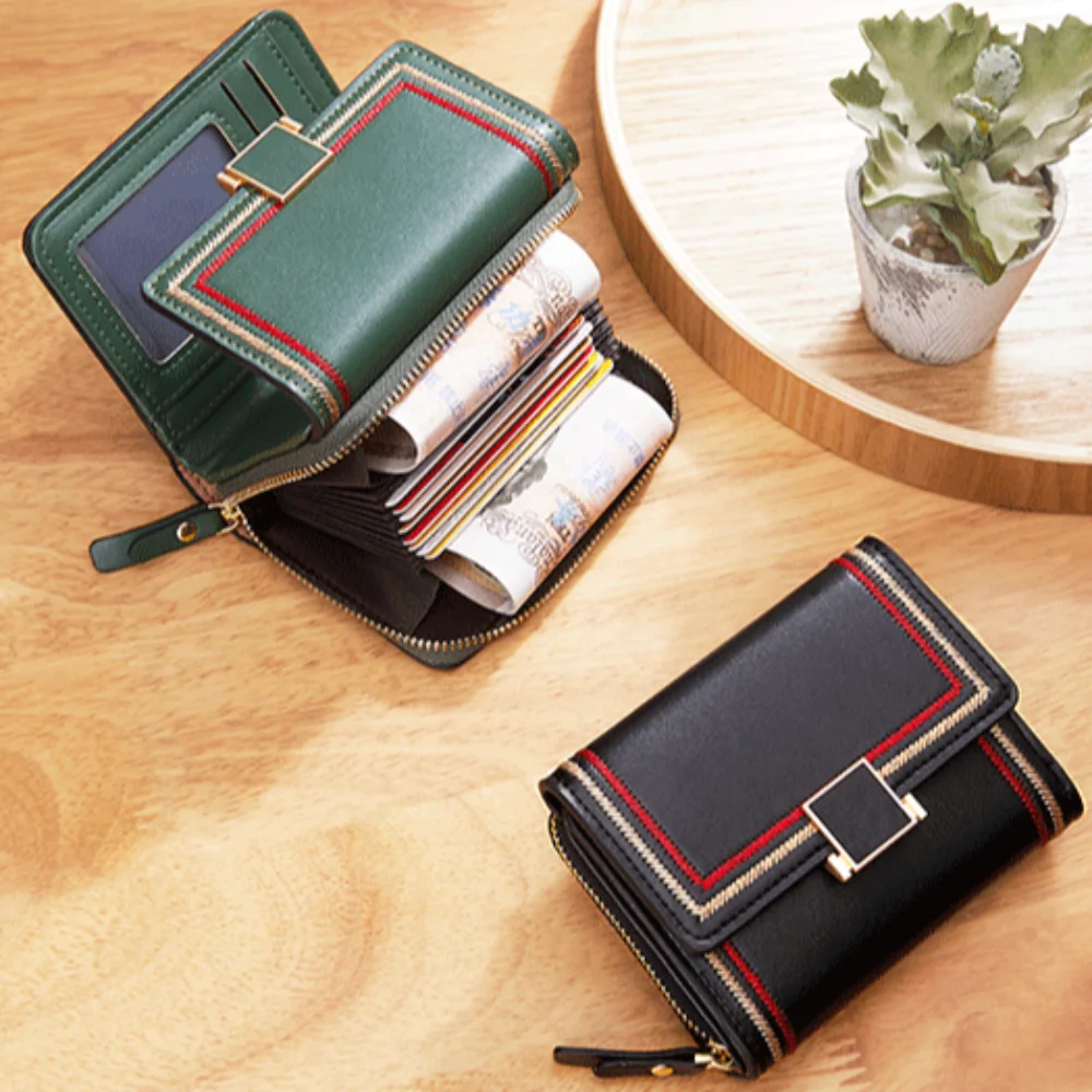 

Fashion Vintage Embroidered Multi-card Bag Causal Multi-card Slot Clutch Bag Solid Color Handbag Women Short Wallet Outdoor