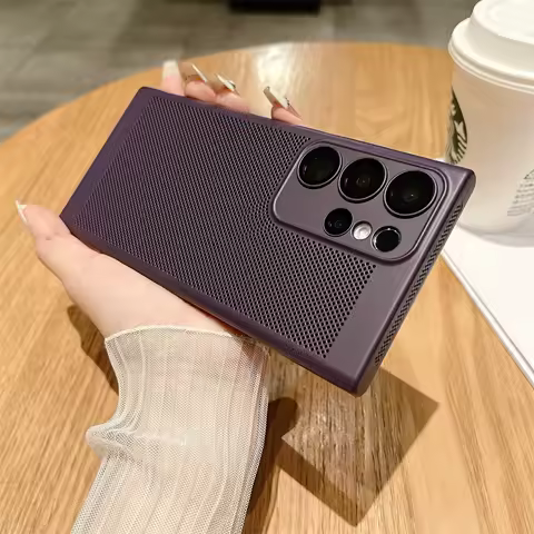 Grid Heat Dissipation Cooling Case For Samsung Galaxy A73 A53 A33 A54 A34 Note 20 10 S22 S23 Ultra S21 FE Lens Protection Cover