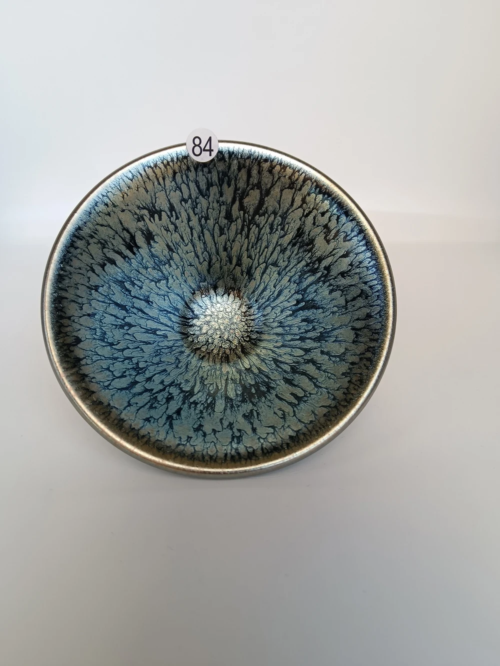 Jianzhan Flower Bloom Tenmoku Tea Cup Natural Clay Glaze Fired in Kiln under 1300 Celcius degree Porcelain Tea Bowl