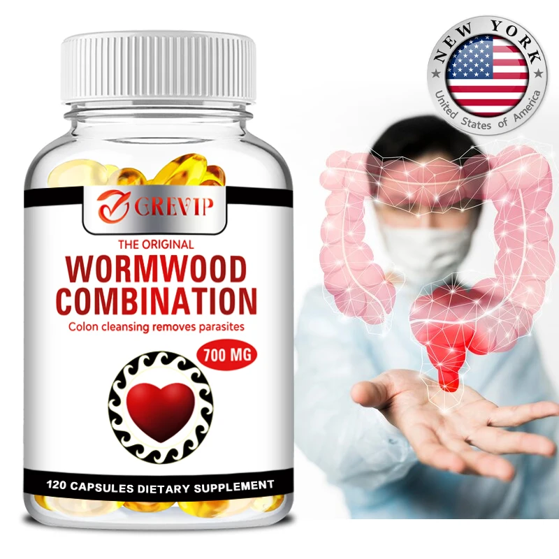 Wormwood Combination 700 Mg - Eliminates Parasites, Promotes Digestive System and Liver Health, Enhances Immunity, Gluten-free