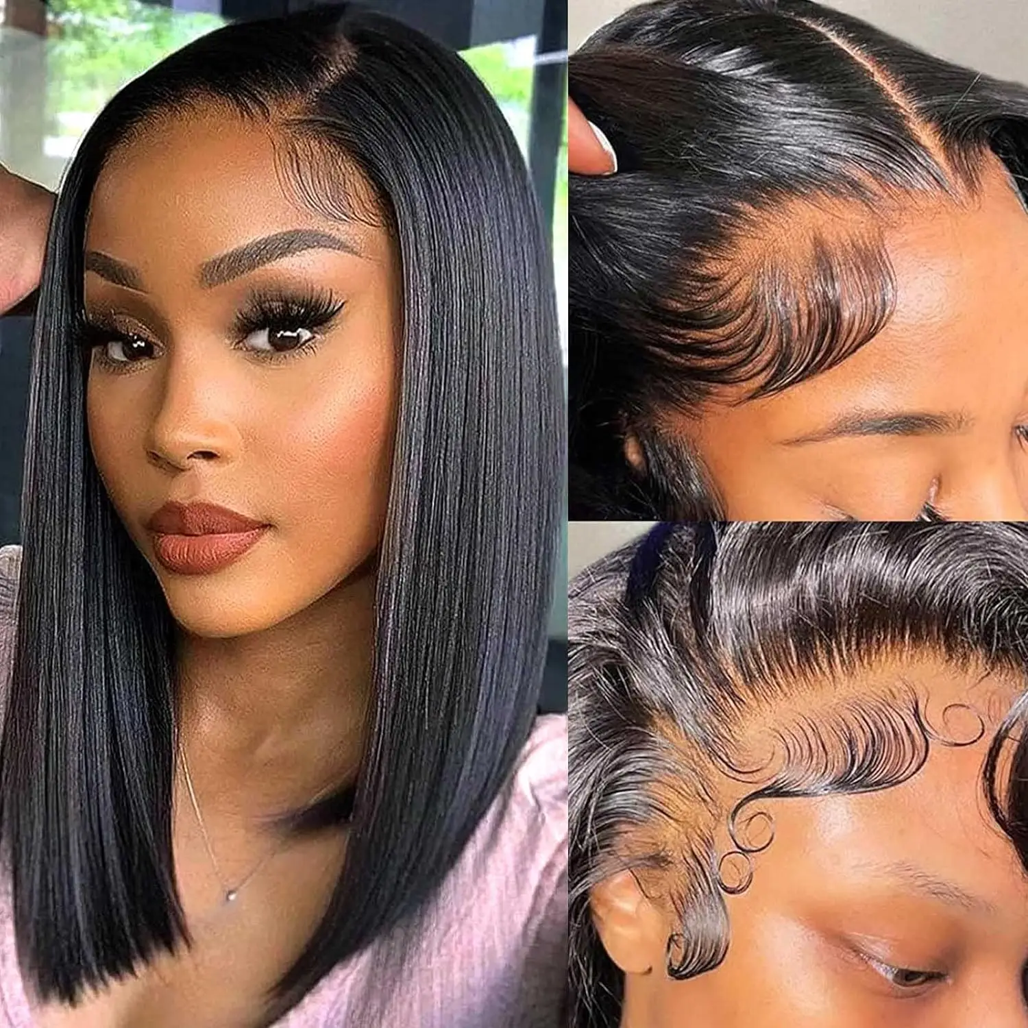 

Bob Wig Human Hair 13x4 Lace Closure Bob Wigs for Women Pre Plucked Straight Short Bob Lace Front Wigs with Baby Hair