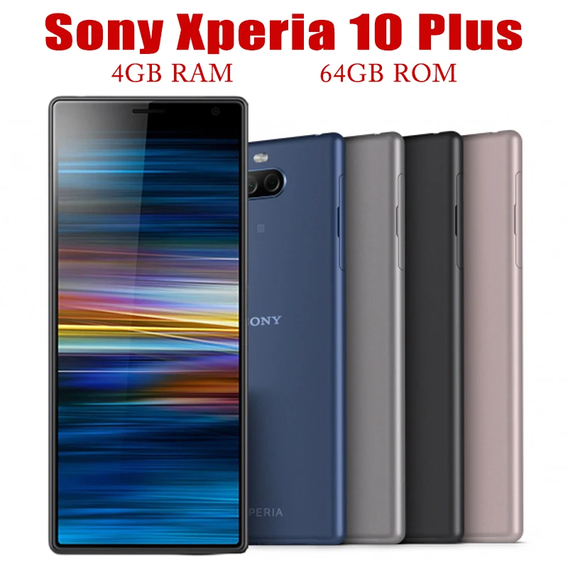 

Sony Xperia 10 Plus I3213 I4293 4G Mobile Phone 6.5" 64GB ROM Single/Dual SIM Cell Phone Android Unlocked Original Smartphone