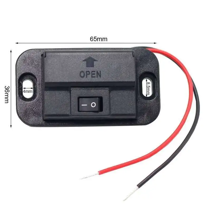 Панель зарядного устройства USB, настенное крепление, 12 В, двойной порт QC3.0 и PD, автомобильный адаптер для быстрой зарядки с кнопочным переключателем
