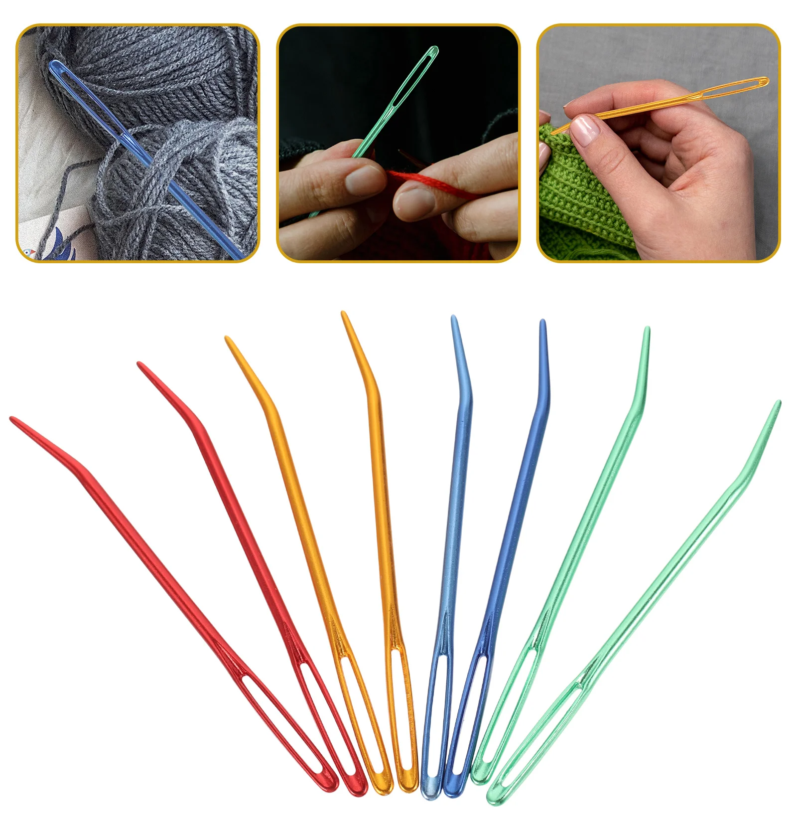 8 Pcs Elbow Aluminum Sweater Needle Portable Tapestry Sewing Supplies Compact Needles Yarn Knitting Major