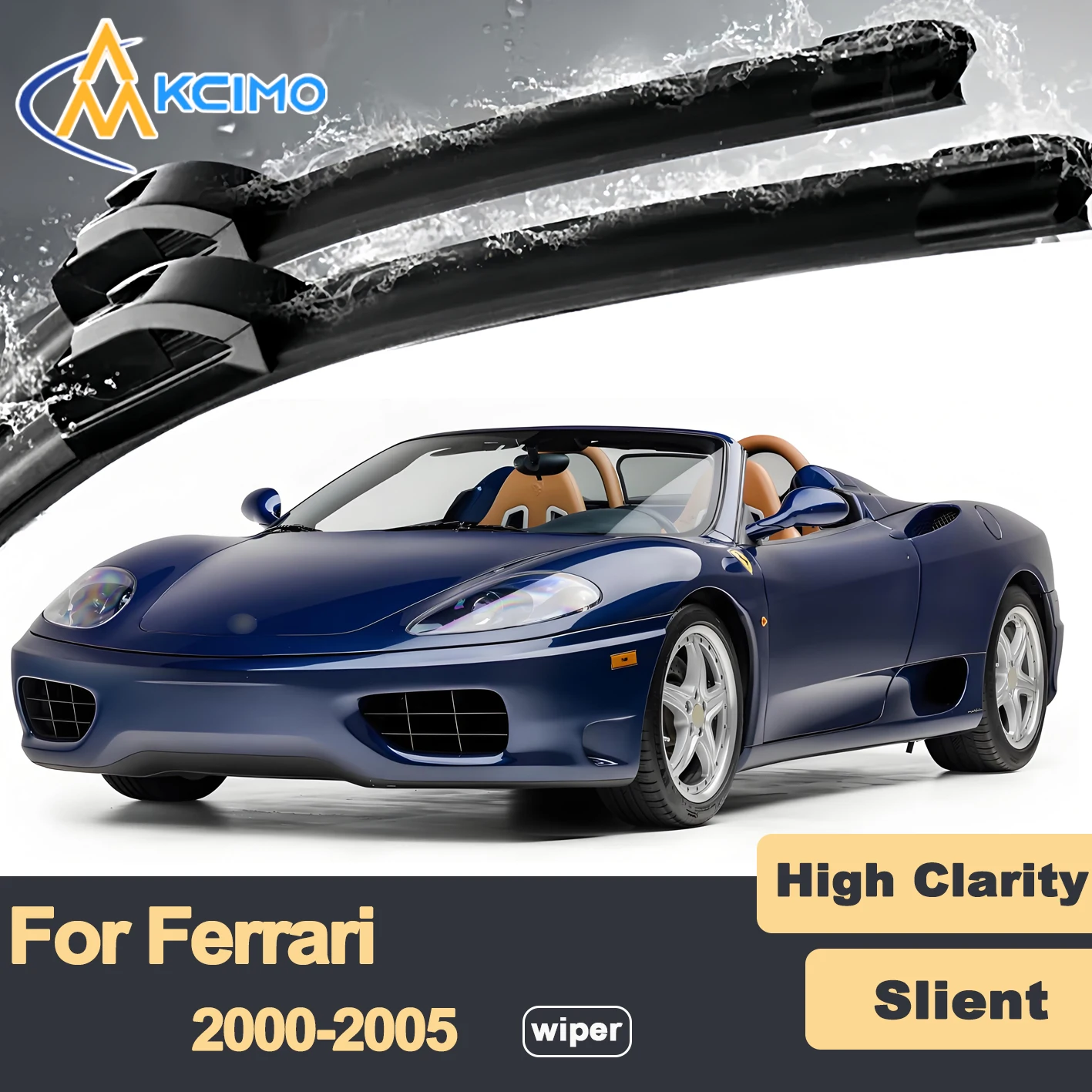 

Premium Rubber Durable Silent Windshield Wiper Blades 2pcs for Ferrari 360 Modena 360 Spider F131 2000-2005