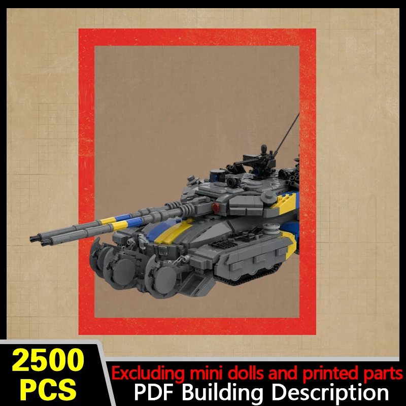Heavy Assault Tank Model MOC Building Bricks War Equipment Modular Technology Gifts Holiday Assemble Children Toys Suit