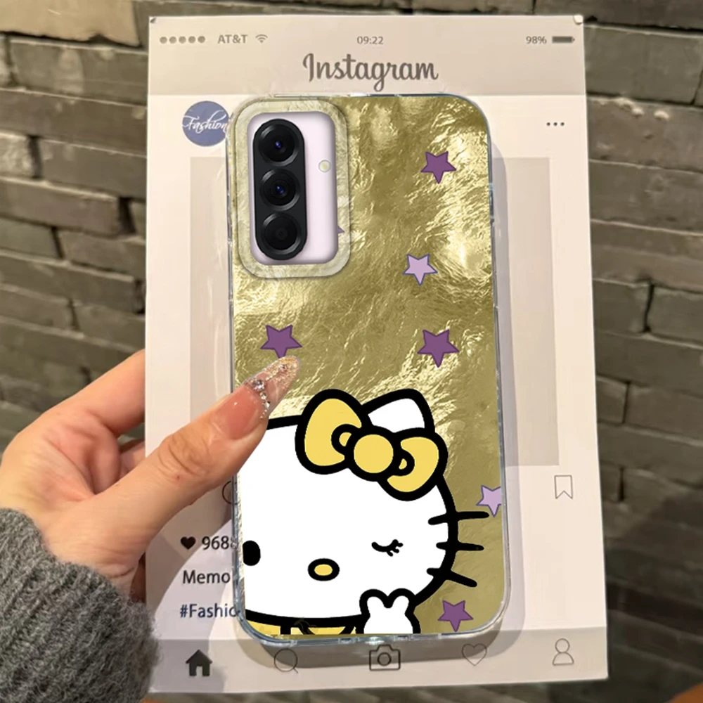

Star Bowknot Cat Girls Case For Samsung Galaxy A16 A56 A17 A26 A36 A06 A07 A55 A35 A25 A54 S24 S25 Ultra S22 S23 FE Cover Funda
