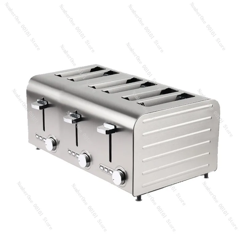 6 Slice Stainless Steel Toaster Multi Function Defrost Reheat Baking Sandwich Maker Bread Toast Machine Adjustable Browning