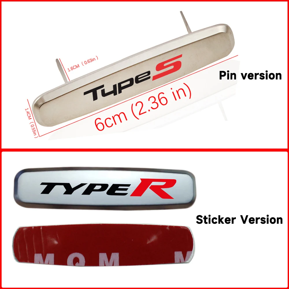 Car Metal Emblem Seat Sticker Auto anti-kick pad floor mat Badge For Acura Type R Type S Integra TLX CDX RDX MDX NSX RLX ILX TSX